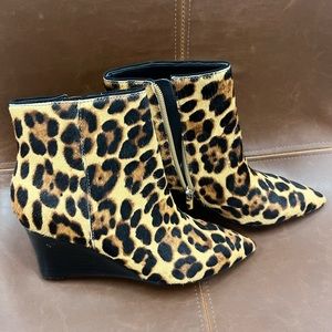 Leopard print booties